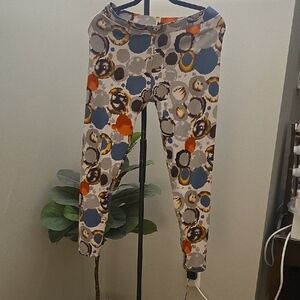 Ladies Multicolor Circle-Print Leggings